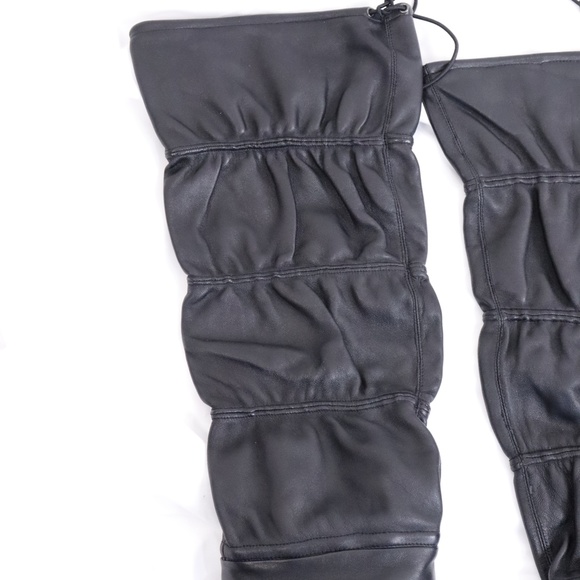 Paolini Designer Leather pointed toe high heel black over the knee boots US 8 - Picture 4 of 16